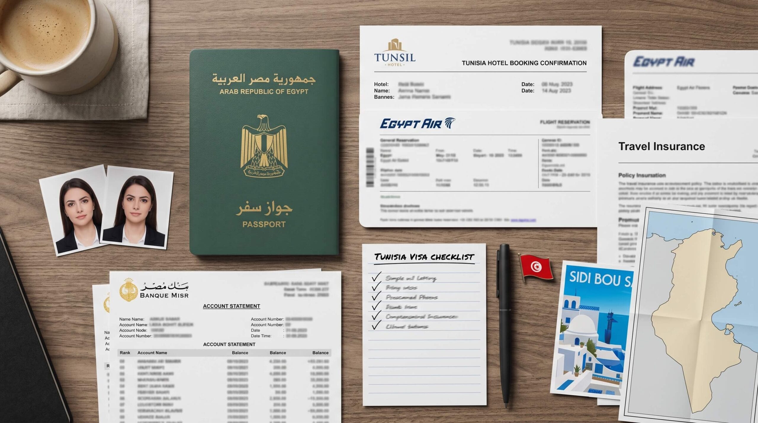 🇹🇳 فيزا تونس للمصريين 2026: هل التأشيرة عند الوصول فعلًا؟ الشروط والأوراق بالتفصيل 3 الأوراق المطلوبة لتأشيرة تونس للمصريين 2026
