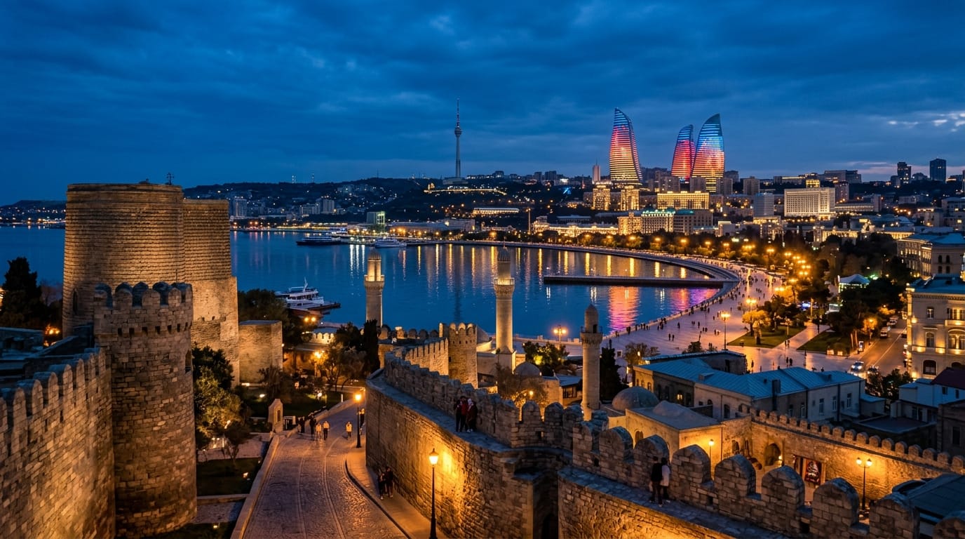 جورجيا ولا أرمينيا ولا أذربيجان 2026؟ 🇬🇪🇦🇲🇦🇿 دليلك الصريح لاختيار البلد القوقازي المناسب ليك 5 أبراج اللهب الحديثة في باكو عاصمة أذربيجان مع المدينة القديمة على بحر قزوين