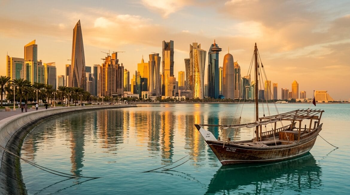 السياحة في الدوحة، أفق الخليج الغربي وكورنيش الدوحة وقت الغروب