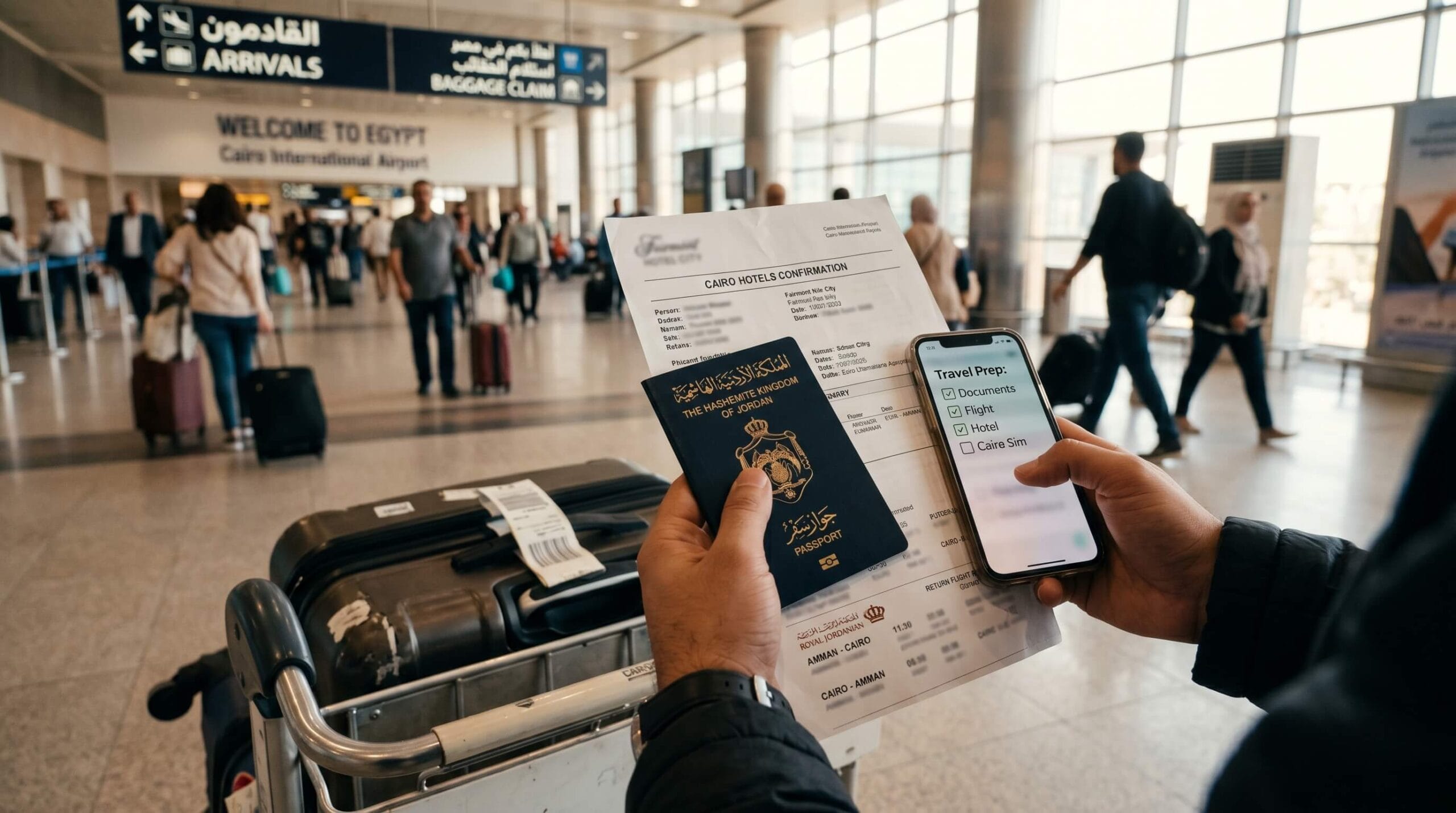 🇯🇴🇪🇬 فيزا مصر للأردنيين 2026: دخول بدون تأشيرة؟ 3 وصول الأردنيين إلى مصر بدون فيزا