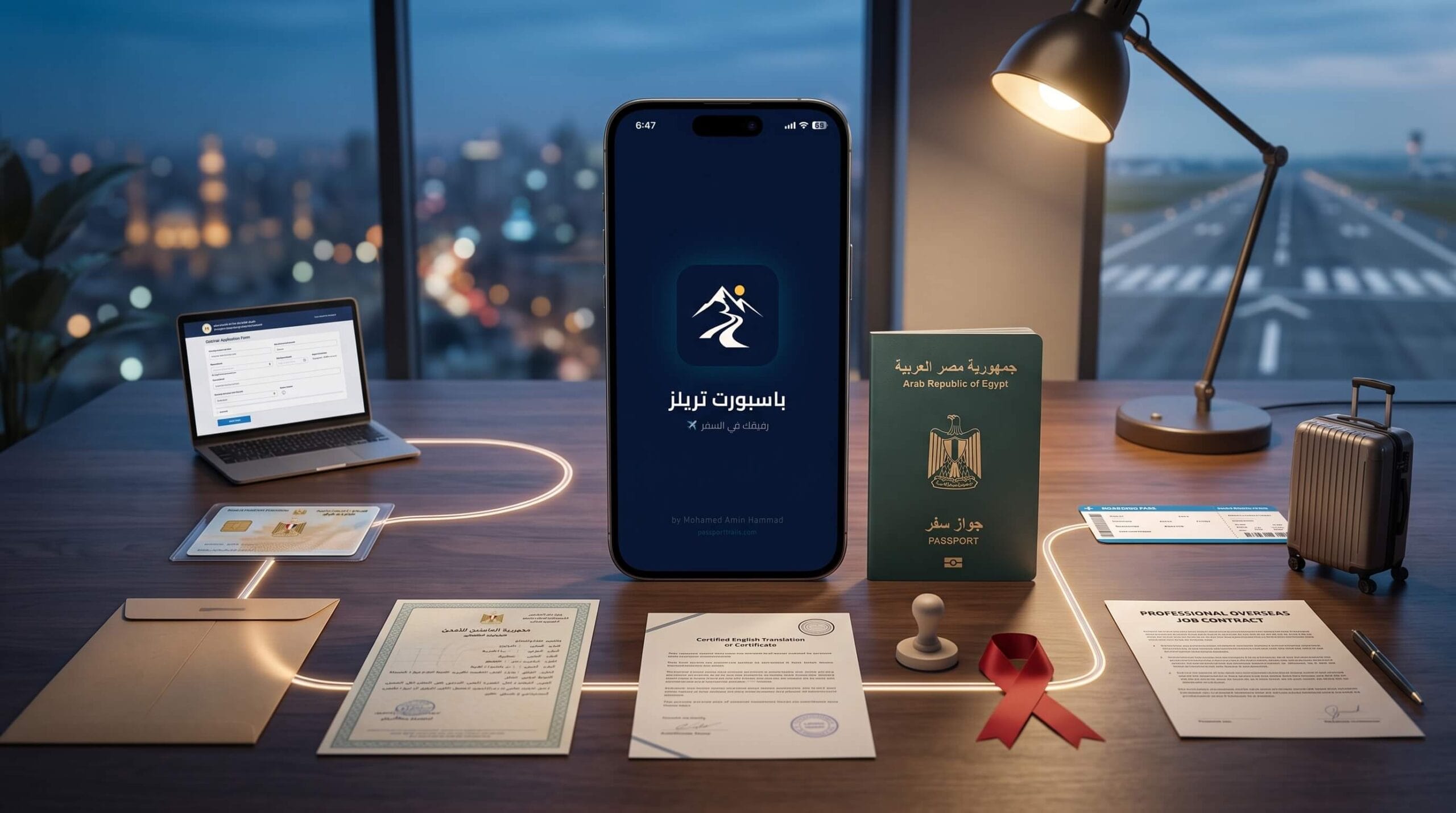 تطبيق باسبورت تريلز وخطوات استخراج فيش وتشبيه للسفر