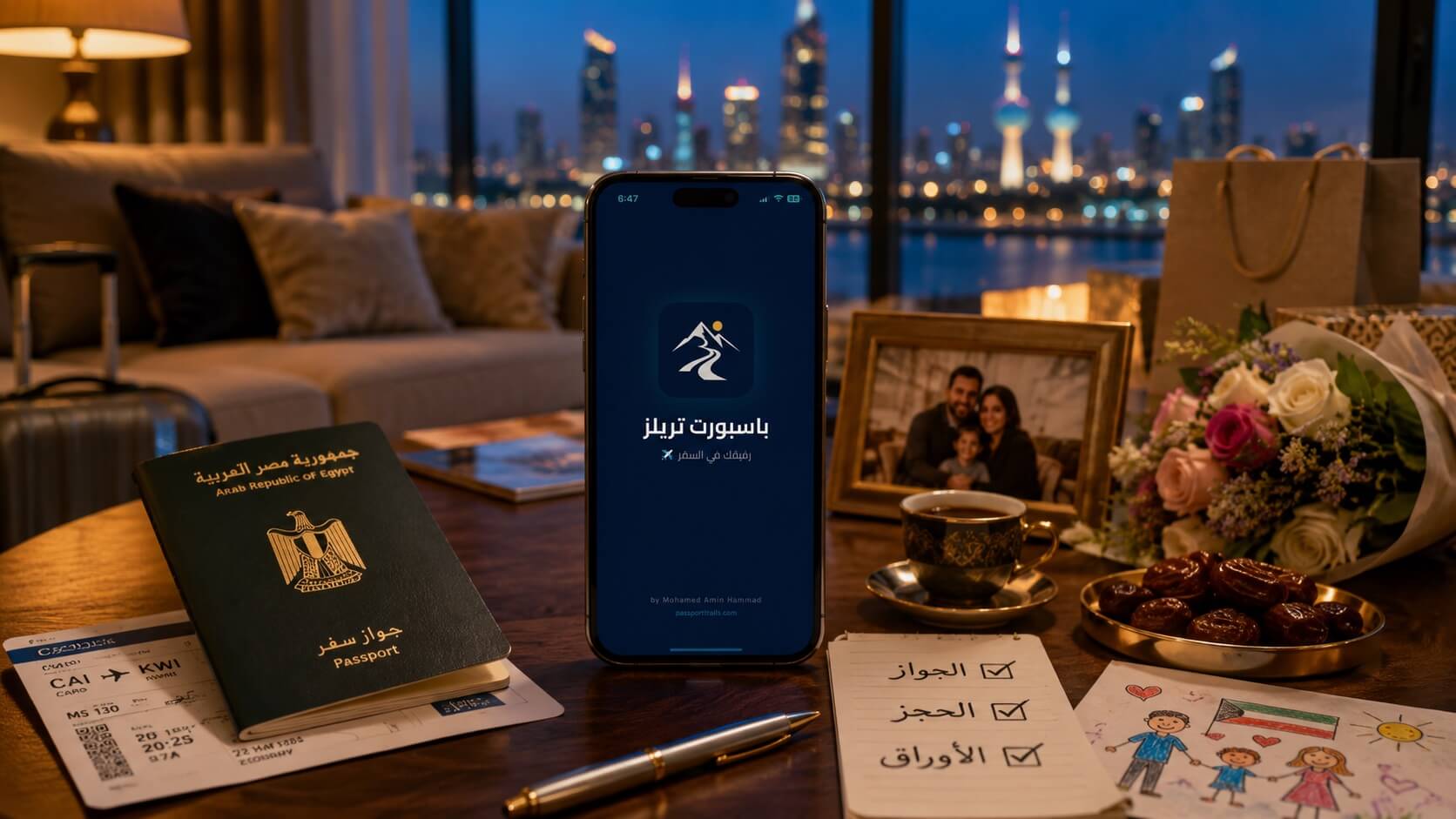 🇰🇼 الزيارة العائلية للكويت للمصريين 2026: هل فتحت؟ الشروط والرسوم 5 تطبيق باسبورت تريلز ودليل الزيارة العائلية للكويت للمصريين 2026