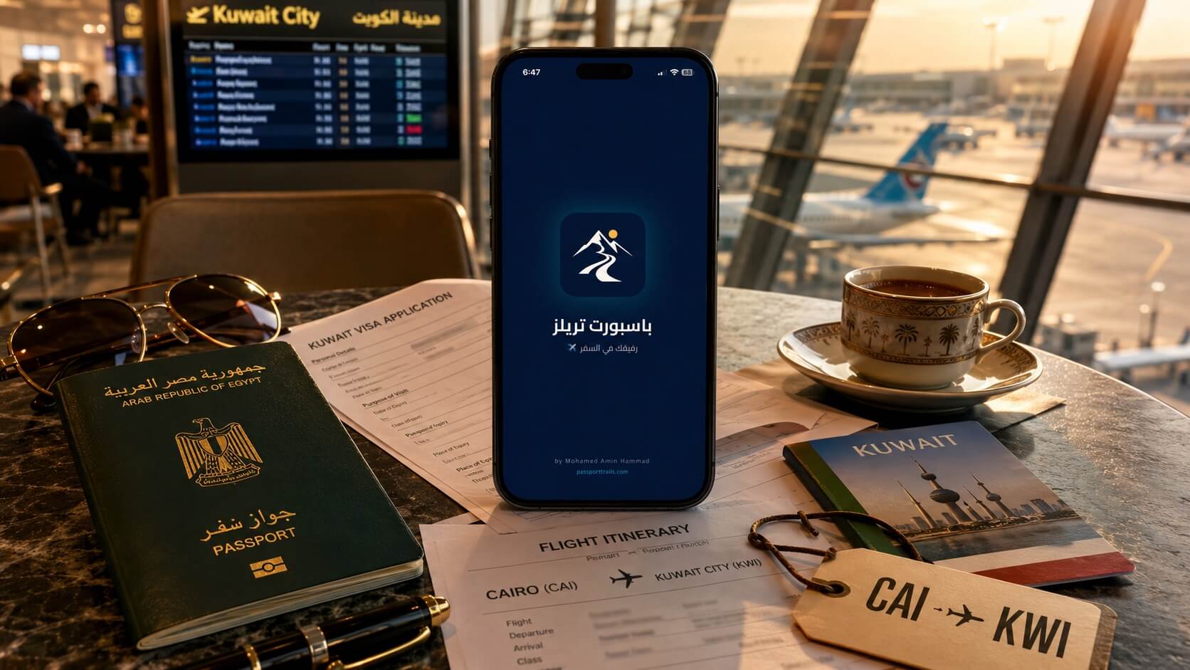 تطبيق Passport Trails لتخطيط السفر إلى الكويت