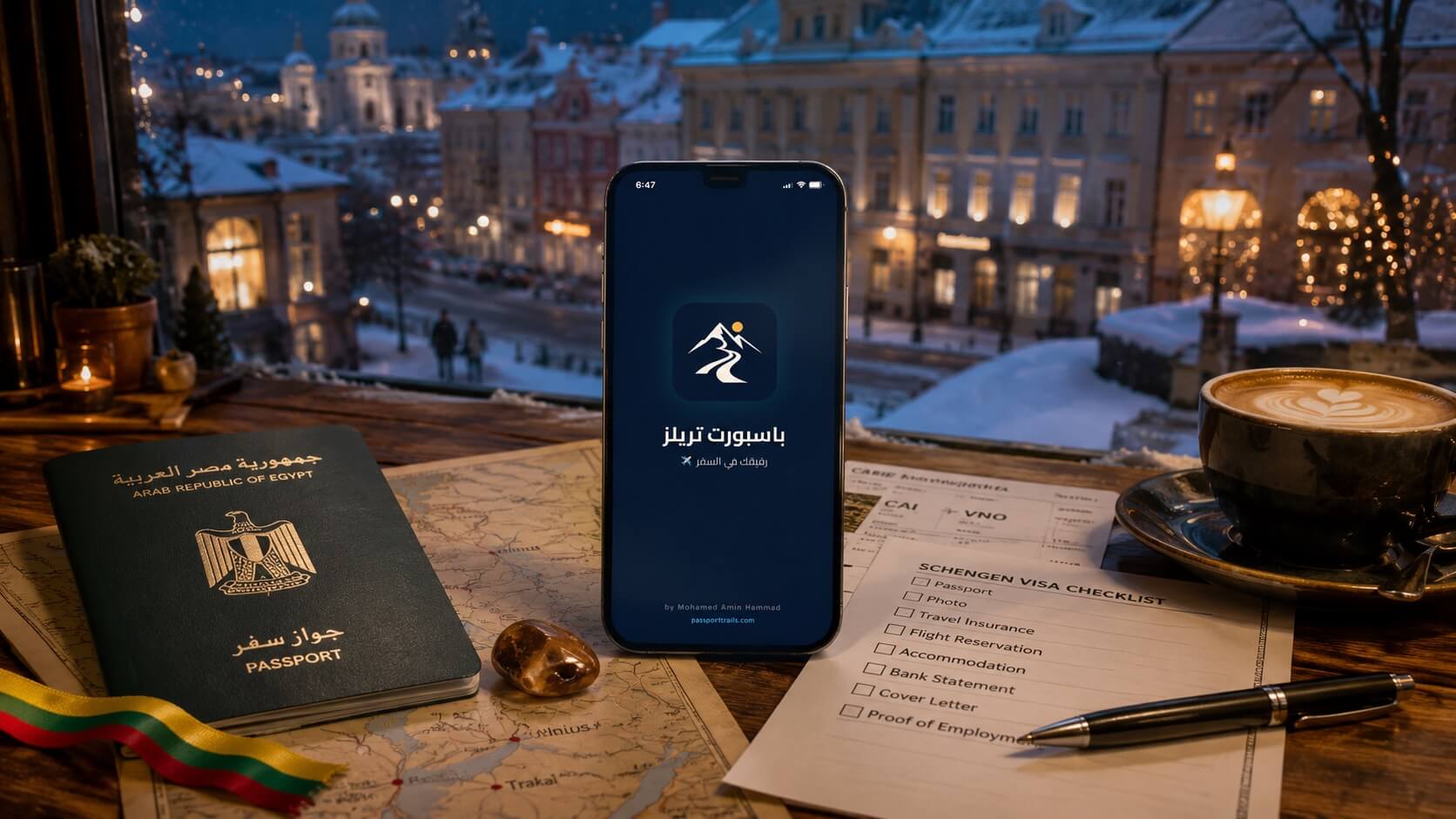 تطبيق Passport Trails لتخطيط رحلة ليتوانيا وفيزا شنغن