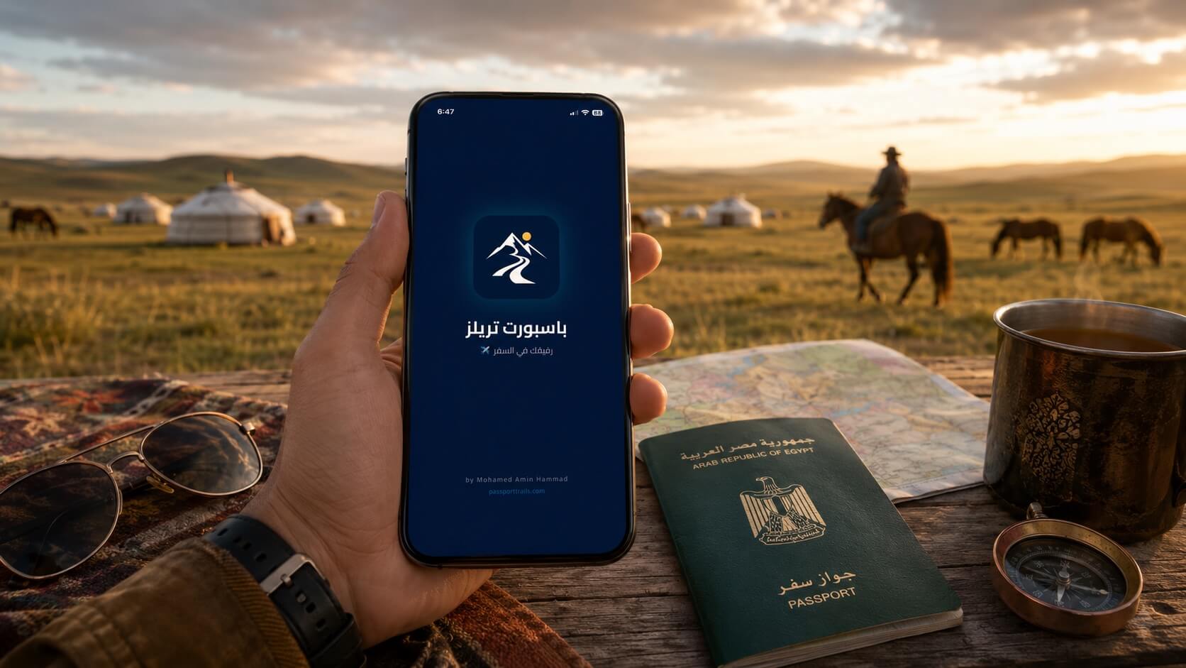 تطبيق Passport Trails لتخطيط السفر إلى منغوليا للمصريين