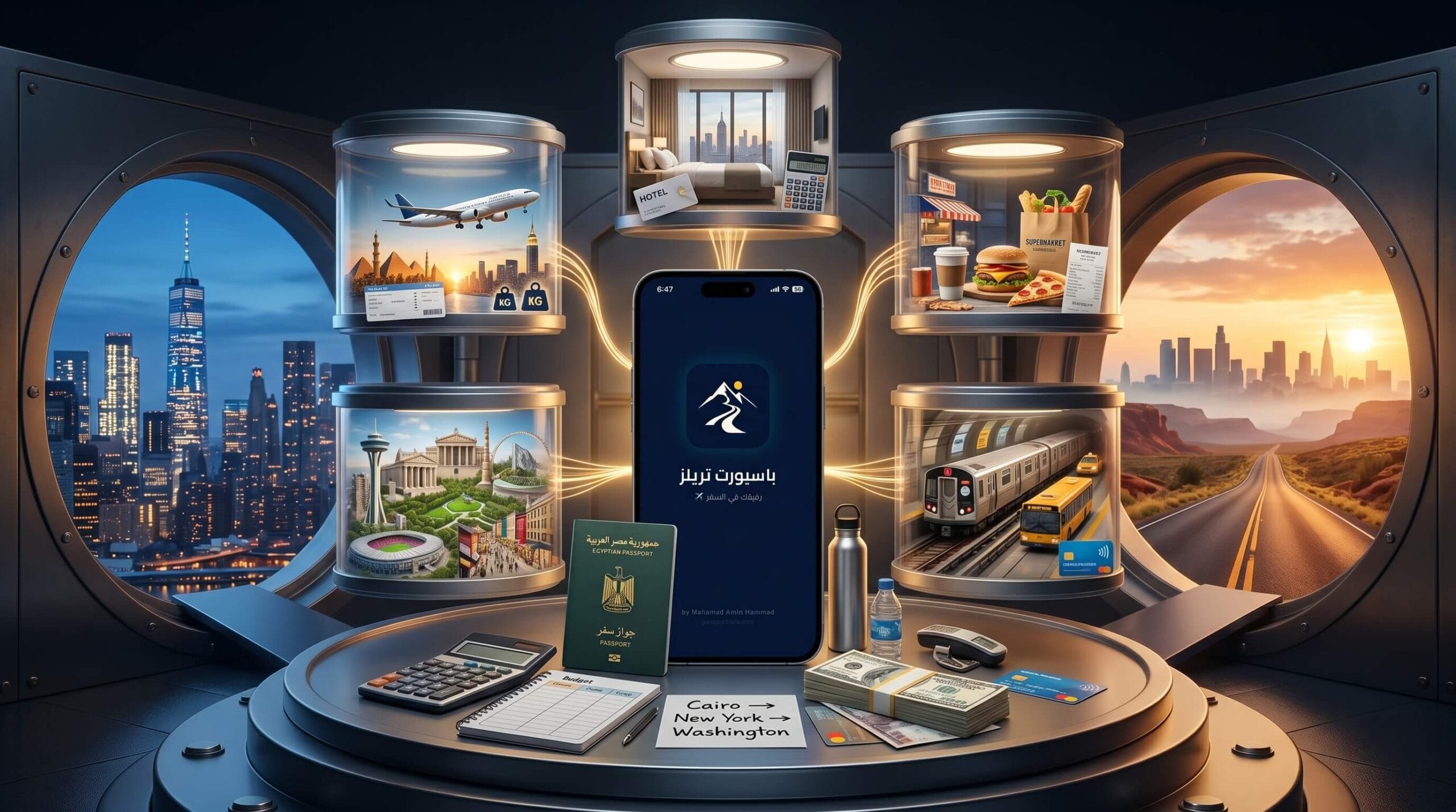 🇺🇸 تكلفة السفر إلى أمريكا 2026: رحلة 10 أيام بكام بالجنيه والدولار؟ 7 تطبيق Passport Trails لتخطيط ميزانية السفر إلى أمريكا