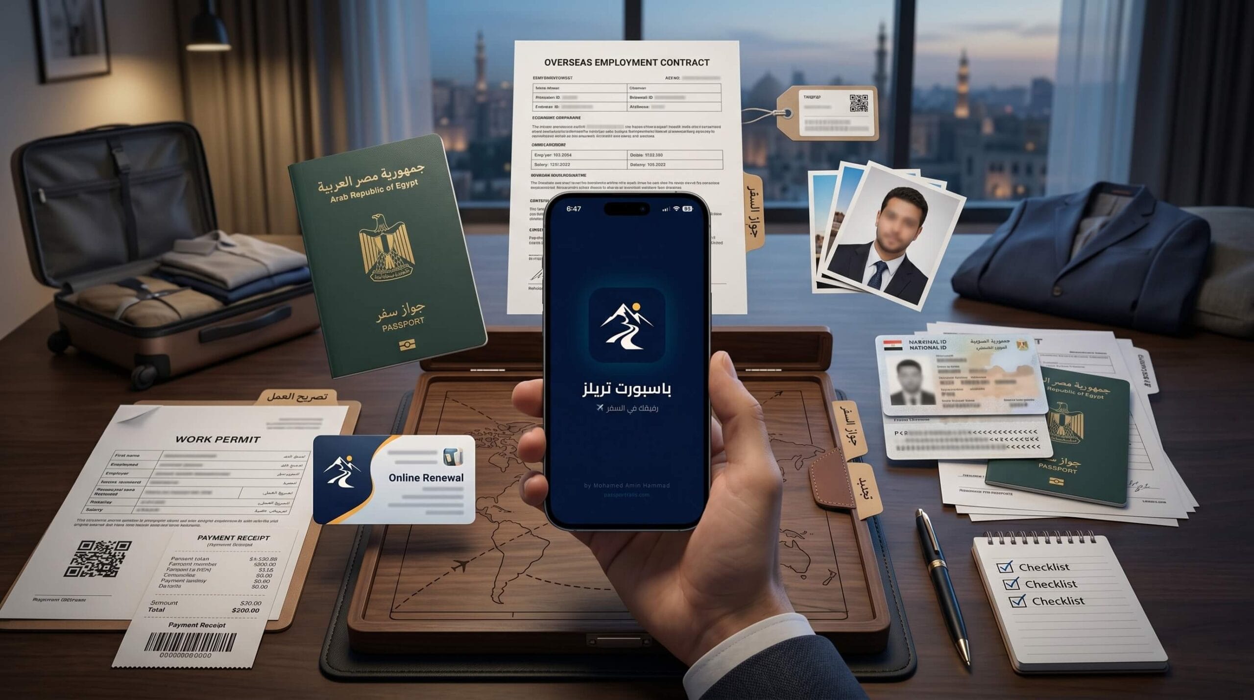 تطبيق Passport Trails للمصريين المسافرين للعمل بالخارج