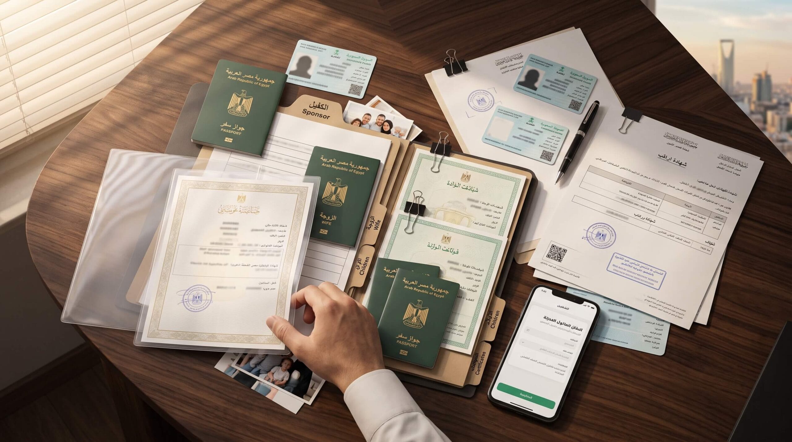 أوراق استقدام الزوجة والأولاد إلى السعودية والتصديقات المطلوبة