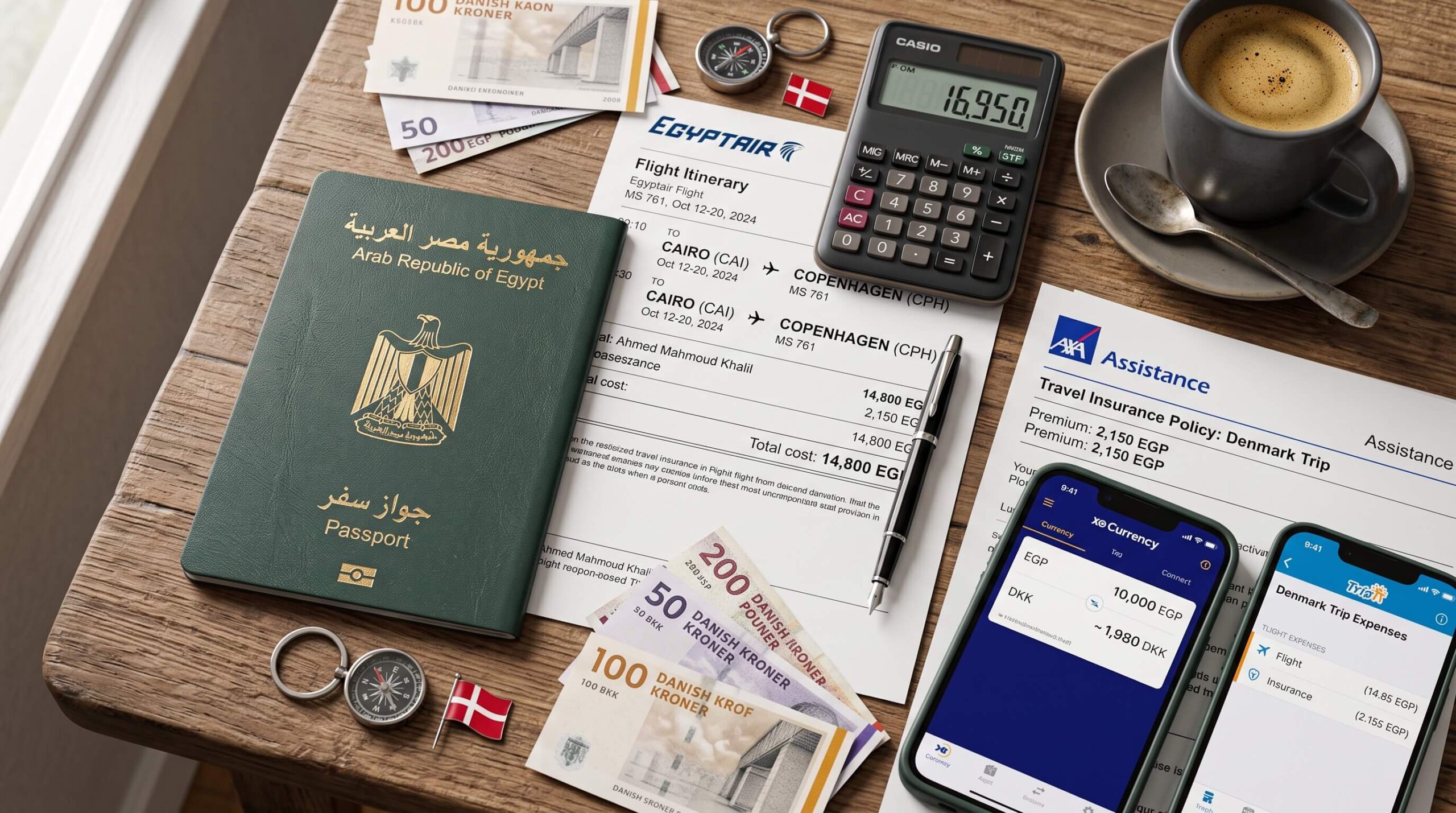 🇩🇰 تكلفة السفر إلى الدنمارك من مصر 2026: ميزانية 7 أيام بالتفصيل 3 حساب تكلفة الطيران وتجهيزات السفر إلى الدنمارك من مصر
