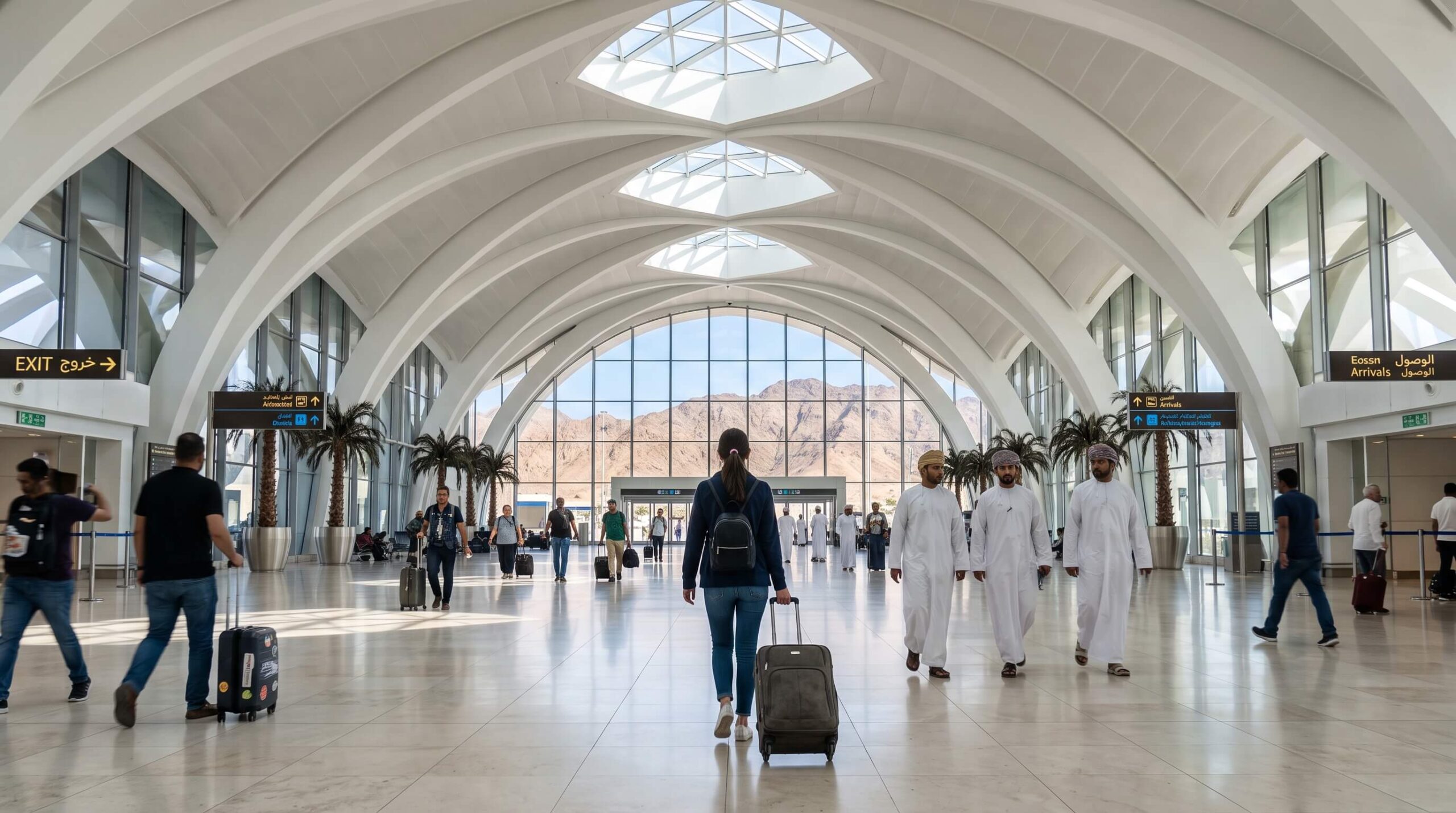 صالة الوصول في مطار مسقط الدولي أول ما توصل سلطنة عمان