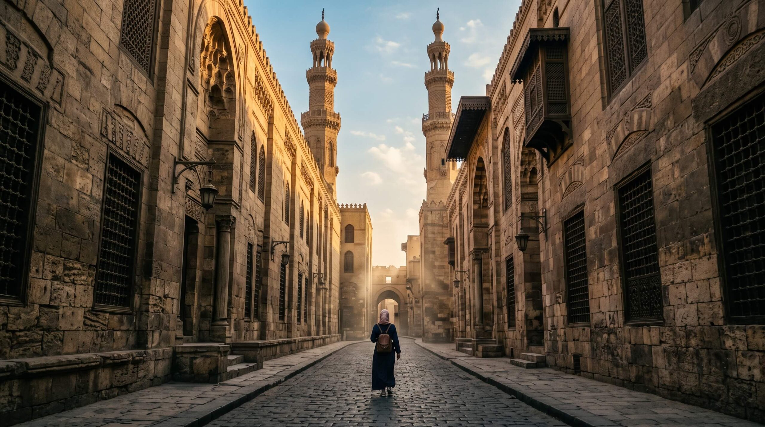 شارع المعز لدين الله الفاطمي بمبانيه التاريخية في القاهرة الإسلامية