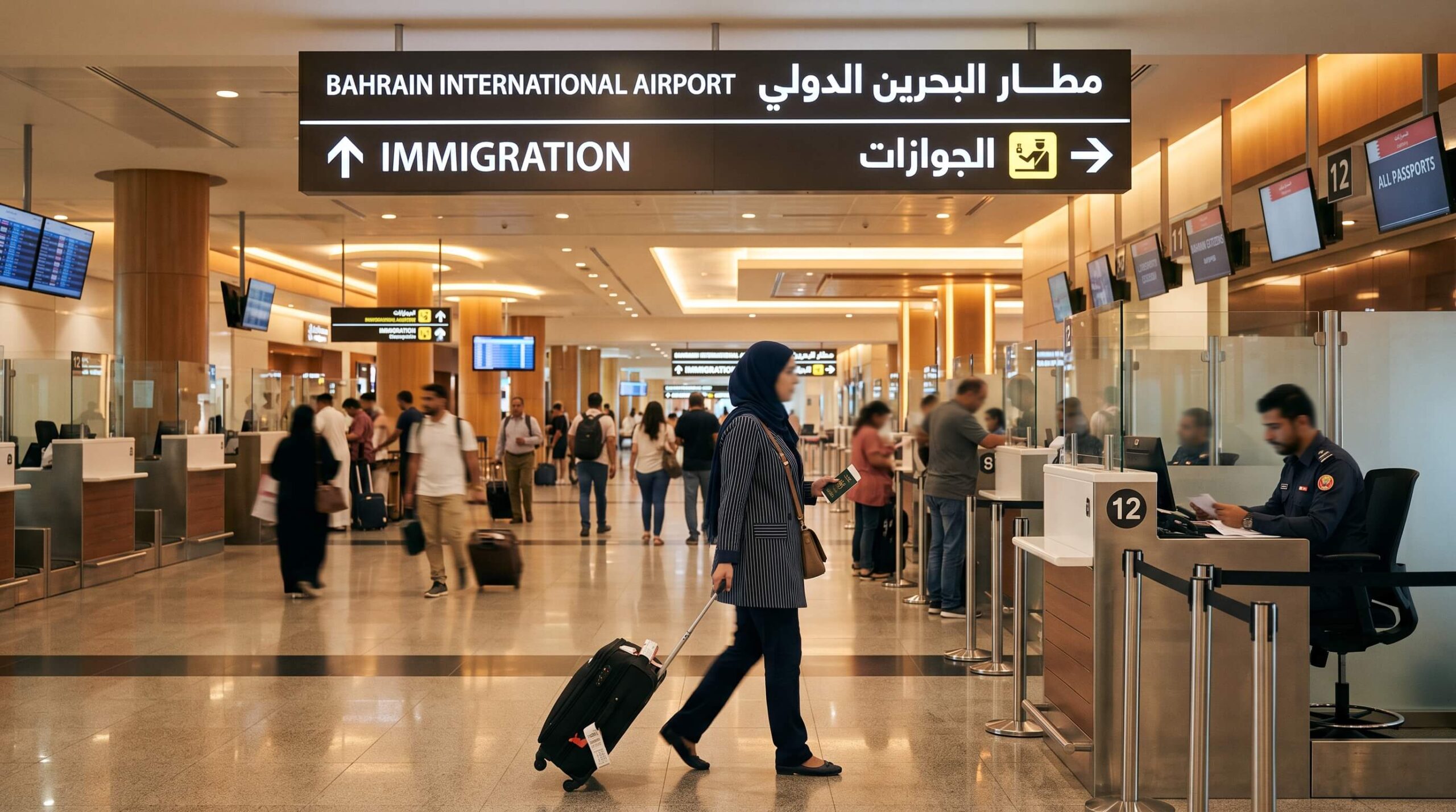 🇧🇭 فيزا البحرين للمصريين 2026: الأنواع والرسوم وخطوات التقديم 4 تأشيرة البحرين للمصريين - الوصول لمطار البحرين الدولي BAH