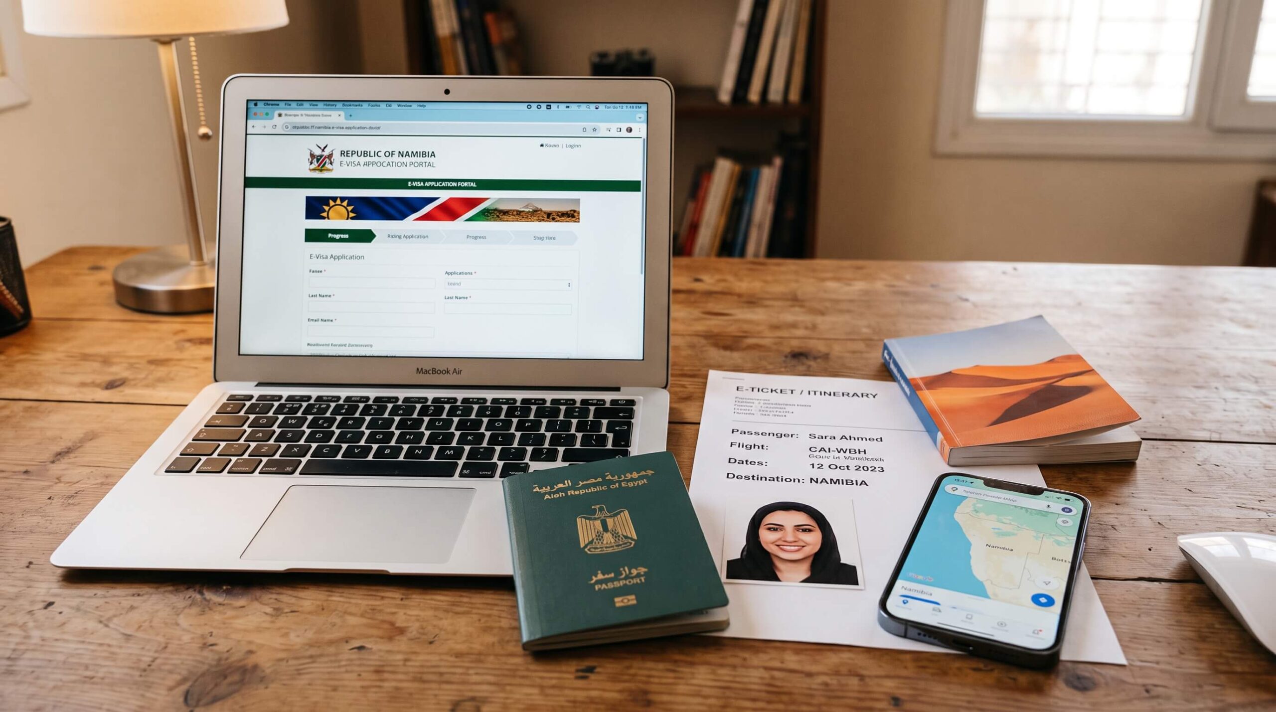 التقديم على فيزا ناميبيا للمصريين اونلاين عبر الإنترنت من المنزل
