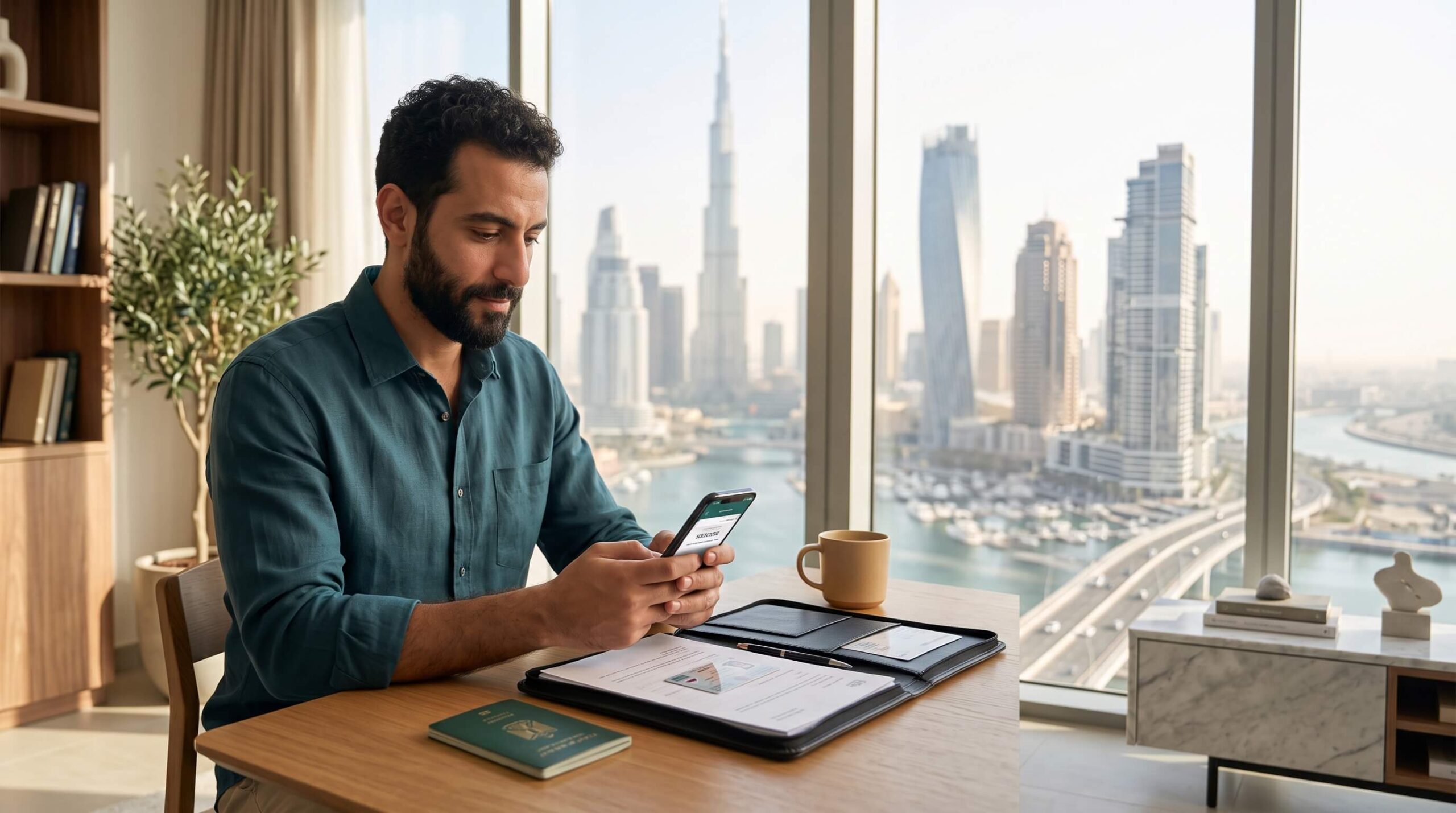 تجديد الإقامة في الإمارات للمصريين 2026: الشروط والرسوم والخطوات 2 تجديد الإقامة في الإمارات للمصريين مع متابعة موعد التجديد على الهاتف وأبراج الإمارات في الخلفية