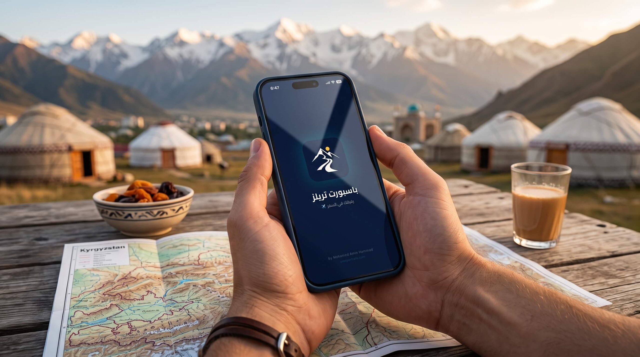 تخطيط رحلة قيرغيزستان باستخدام تطبيق Passport Trails