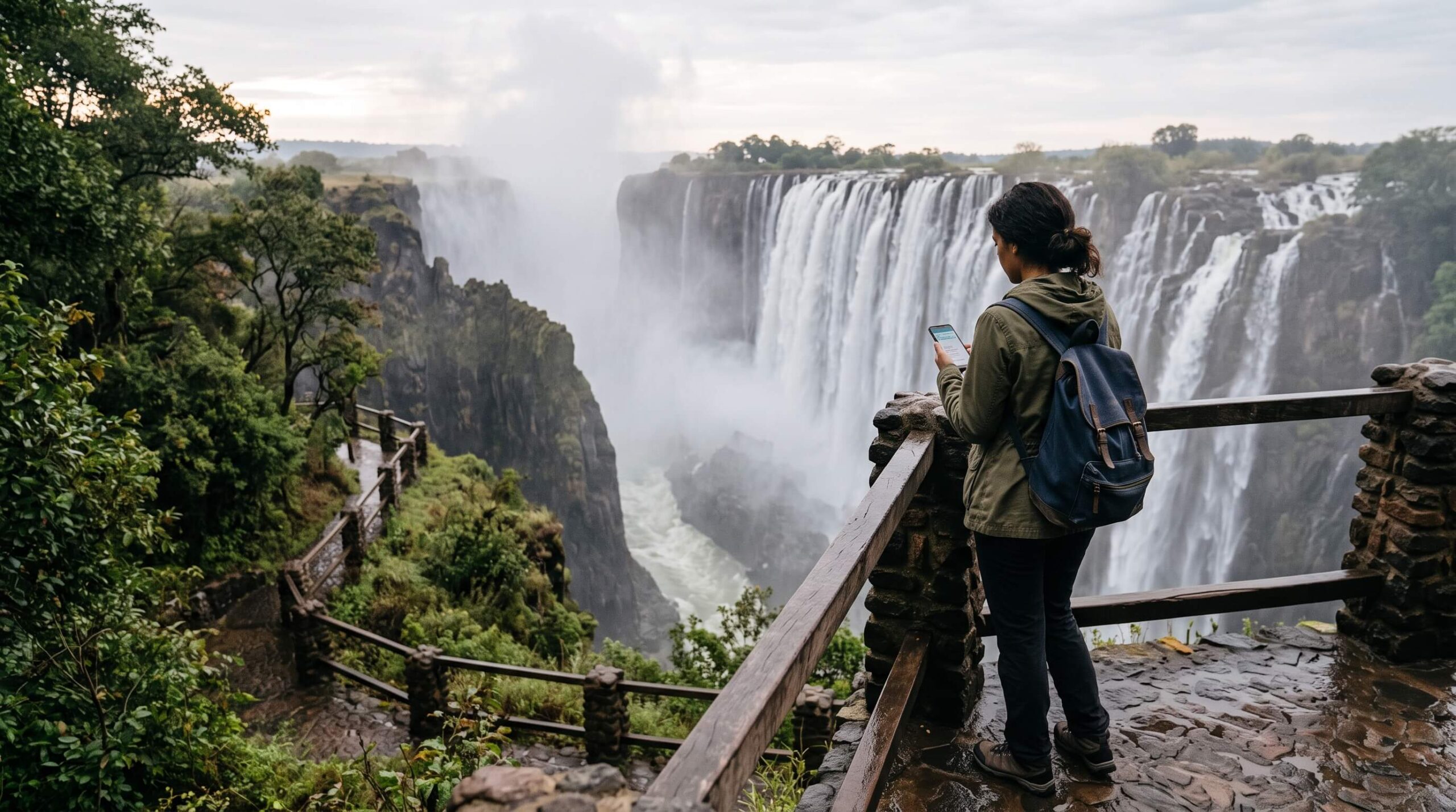 🇿🇼 تكلفة السفر إلى زيمبابوي 2026 للمصريين: أسبوع في Victoria Falls بكام؟ 2 تكلفة السفر إلى زيمبابوي 2026 مع مشهد شلالات Victoria Falls